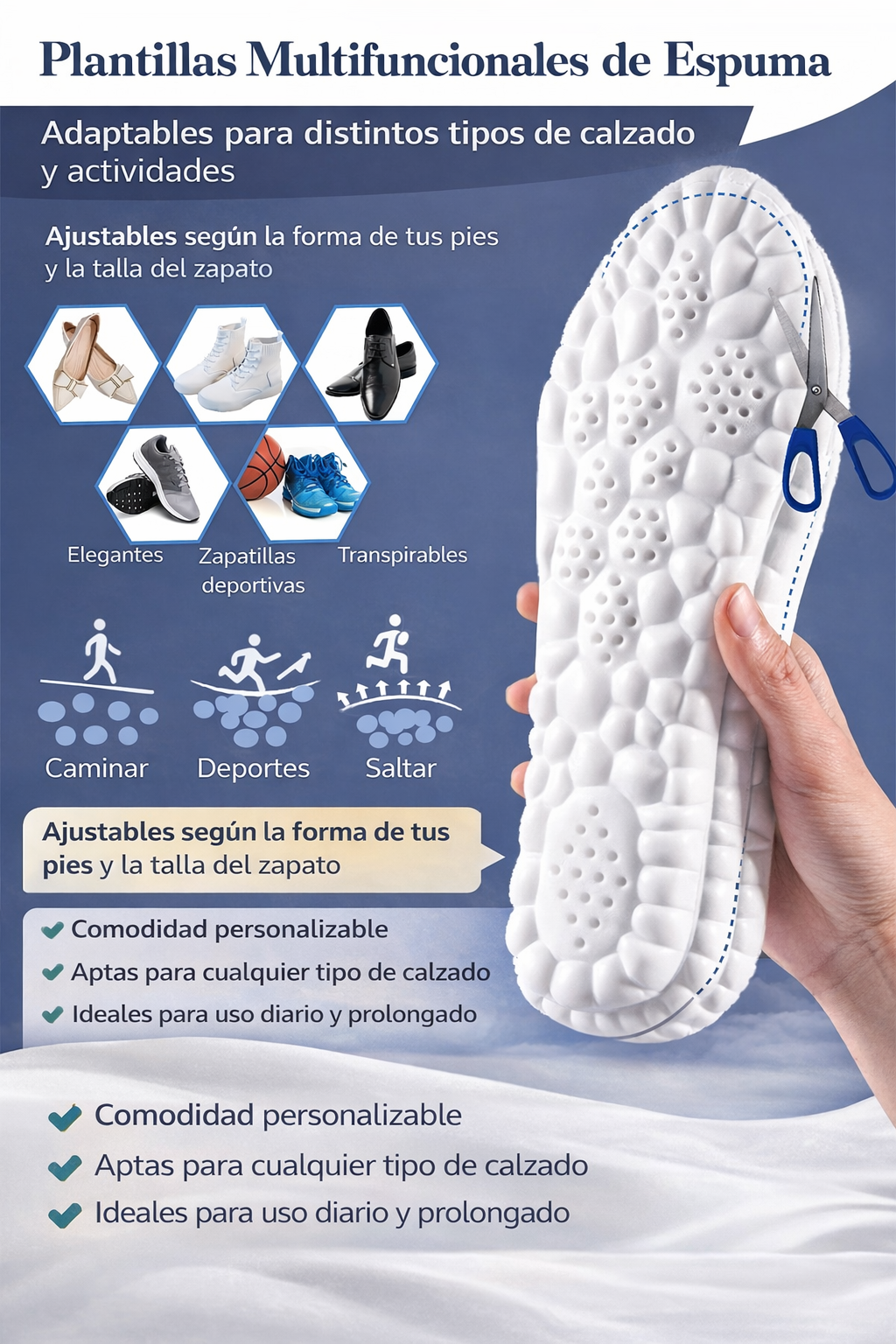 Plantillas Ultra Confort con Absorción de Impactos